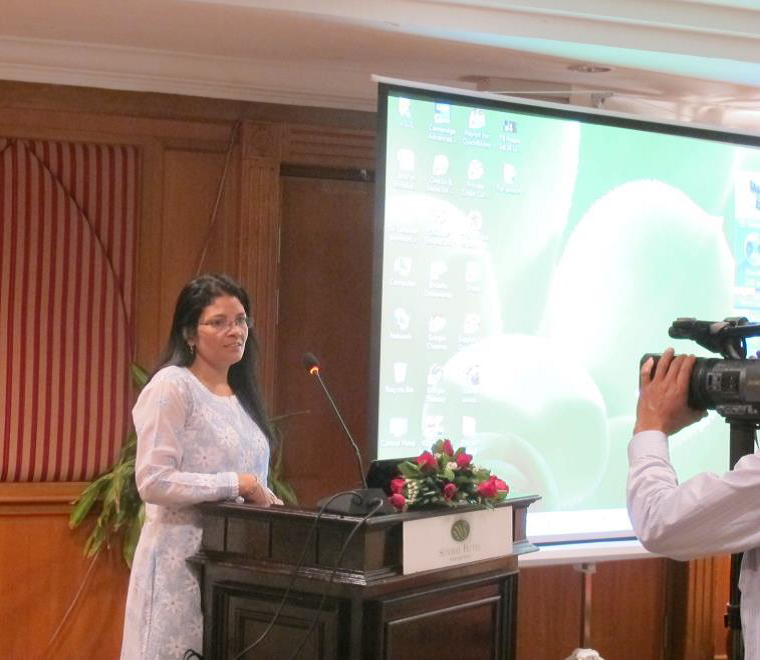 Ms Rashmi Sharma, Country Director (Cambodia), Operation ASHA Giving A Welcome Note At 17th Sept’13 Technical Consultation Meeting